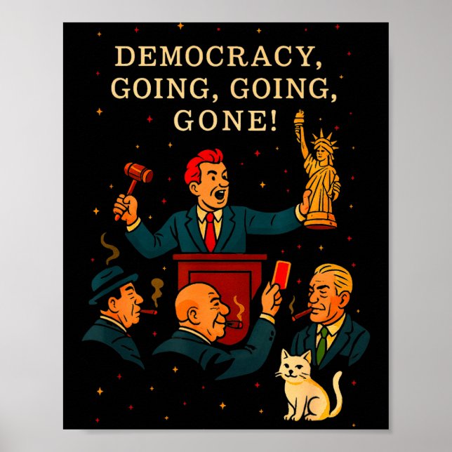Affiche Democracy Auction Gone Funny Litical Satire Gift  (Devant)