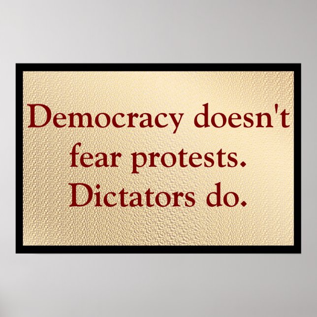 Affiche Democracy Doesn't Fear Protests (Devant)