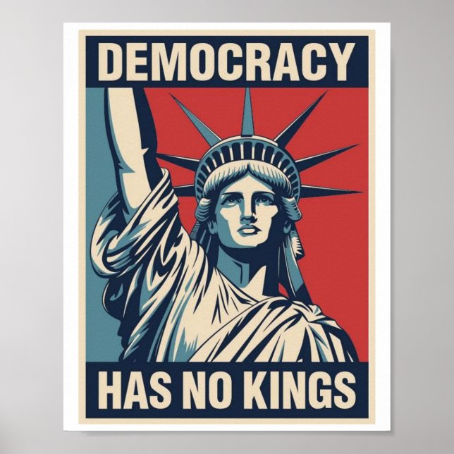 Affiche Democracy Has No Kings Protest Sign: Statue of Lib (Devant)