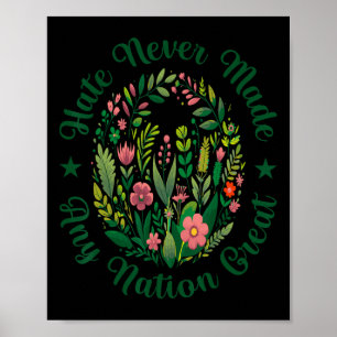 Affiche Démocrate floral artistique président libéral anti