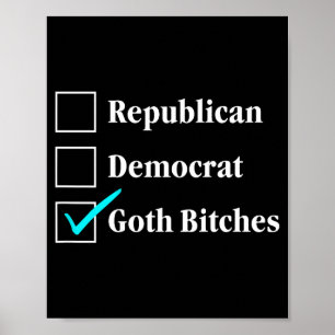 Affiche démocrate républicain goth case à cocher politique