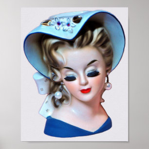 Affiche Démocratie Belle Head Vase Bonnet Lady