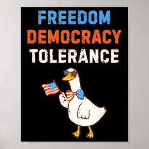 Affiche Démocratie Tolérance Anti Trump Quatre Juillet Ind
