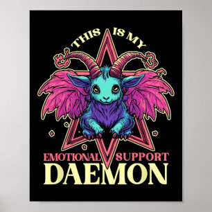 Affiche Démon De Soutien Émotionnel Avec Mignonne Chèvre D