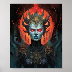 Affiche Demon Queen Dark Goddess Imaginaire Art