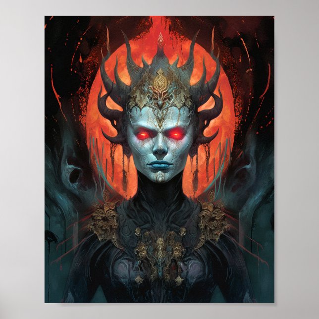 Affiche Demon Queen Dark Goddess Imaginaire Art (Devant)