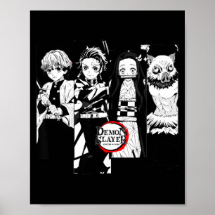 Affiche Demon slayer_ kimetsu yaiba corps des tueurs noir