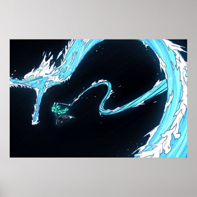 Affiche Démon Slayer Tanjiro Respiration d'eau (Devant)