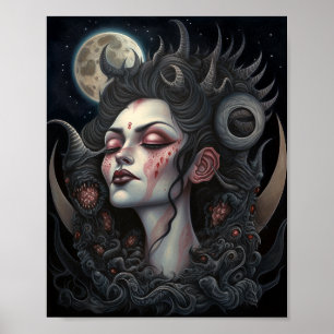 Affiche Demon Woman Queen Dark Imaginaire Art