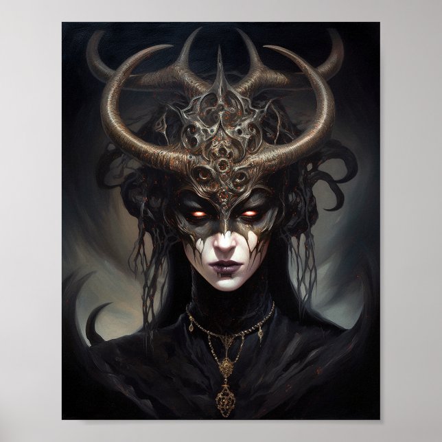 Affiche Demon Woman Queen Dark Imaginaire Art (Devant)