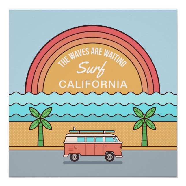 Affiche d'emplacement personnalisé Summer Surfer (Devant)