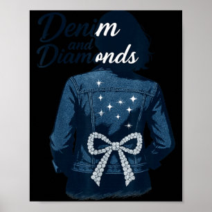 Affiche Denim And Diamonds Nœud Papillon Dames Filles Jean