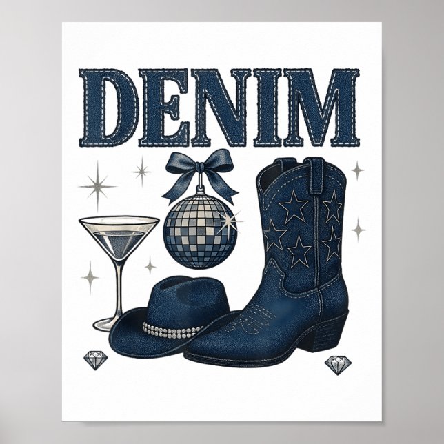 Affiche Denim And Diamonds Western Fashion Boots Bling Rod (Devant)