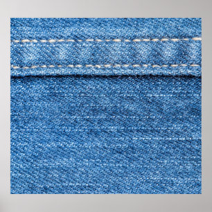 Affiche Dénim Bleu : Jeans Classique Texture.