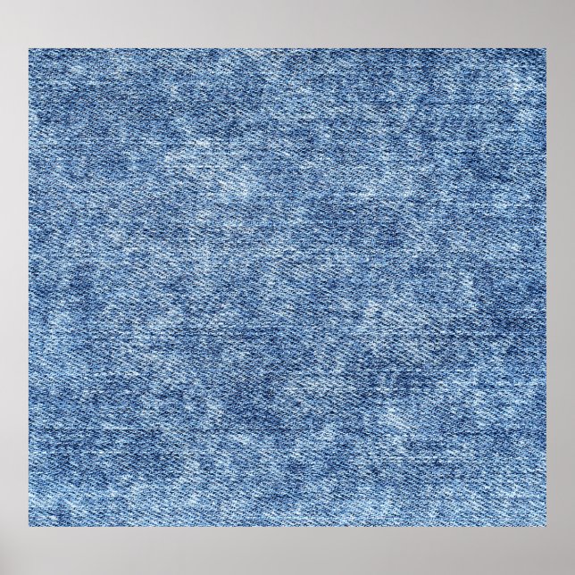 Affiche Dénim bleu lavement acide, texture de gros plan. (Devant)