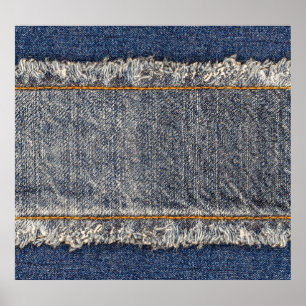 Affiche Denim Blue Jeans : Décontracté Double Patch