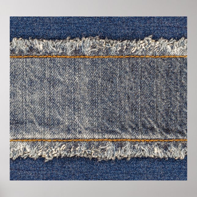 Affiche Denim Blue Jeans : Décontracté Double Patch (Devant)