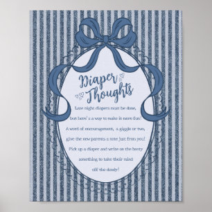 Affiche Denim Coquette Bow Blue Jean Baby Diaper Thoughts