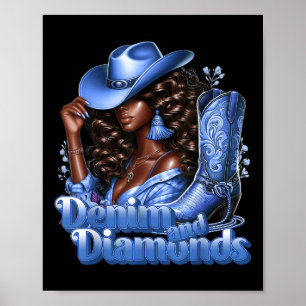 Affiche Denim Et Diamants African Melanin Swag Cow-girls W
