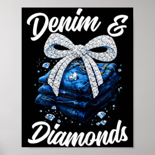 Affiche Denim et diamants courbent pour le glamour de la m