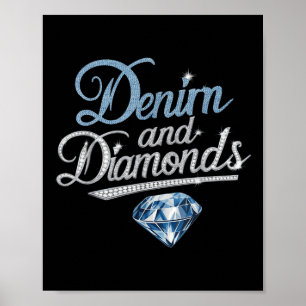 Affiche Denim Et Diamonds Mode tendance