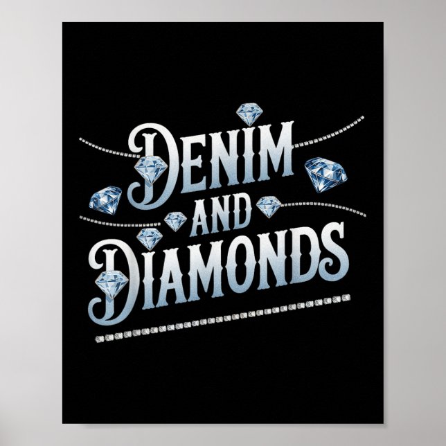 Affiche Denim Et Diamonds Mode tendance (Devant)