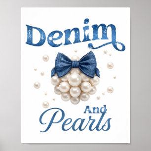 Affiche Denim et perles noeud papillon jean western cowgir