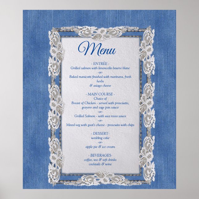 Affiche Denim Jean poches et dentelle (Devant)