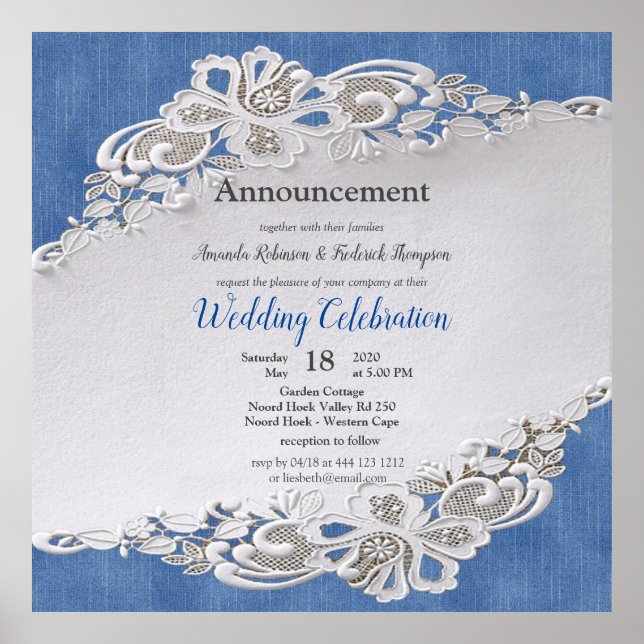 Affiche Denim Texté avec dentelle (Devant)