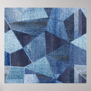Affiche Denim Urban : Patchwork à rayures détendues.