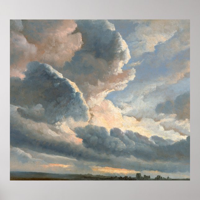 Affiche Denis' Étude des nuages avec coucher de soleil prè (Devant)