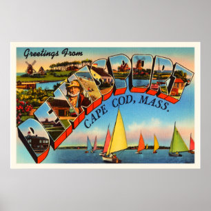 Affiche Dennisport Cape Cod Massachusetts MA Old Travel