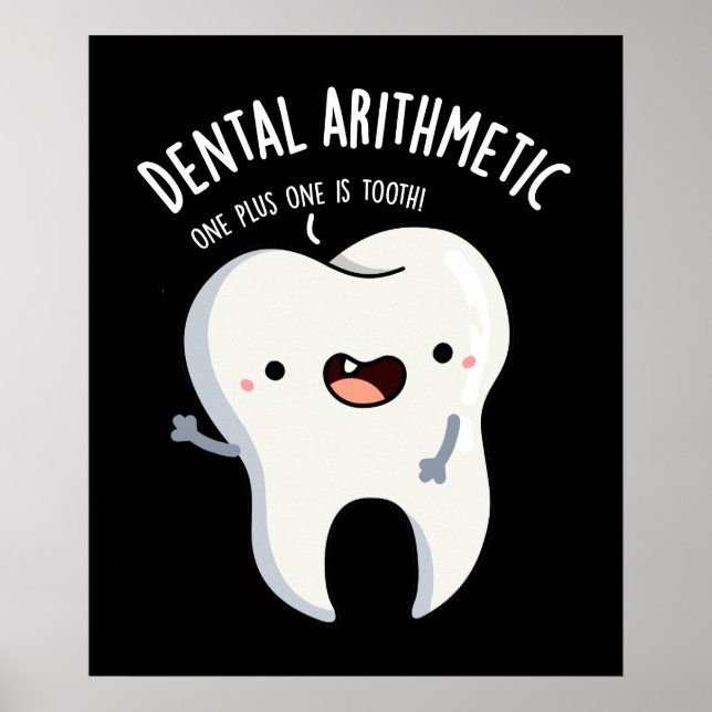Affiche Dental Arithmétique Funny Dot Pun Dark BG (Devant)