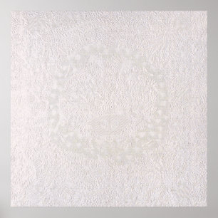 Affiche Dentelle décorative rose sur fond blanc