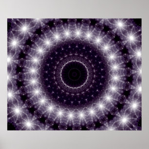 Affiche Dentelle ronde noire et blanche fantaisie