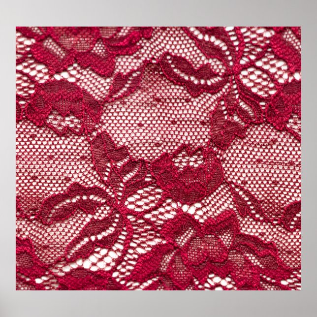 Affiche Dentelle rouge : textile jacquard élastique. (Devant)