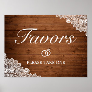 Affiche Dentelle rustique et blanche favorise le Mariage S