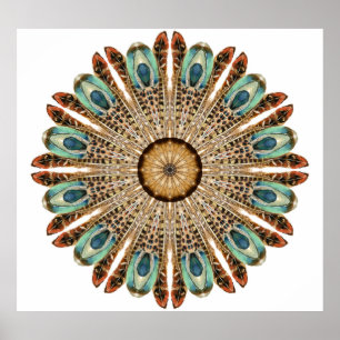 Affiche Dentelles Mandala Aquarelle : Dentelles naturelles