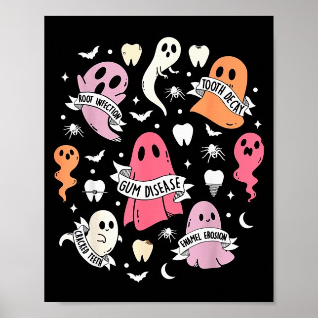 Affiche Dentist Ghost Soky Halloween Dental Hygienist Ista (Devant)