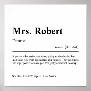 Affiche Dentist Personalized Gift