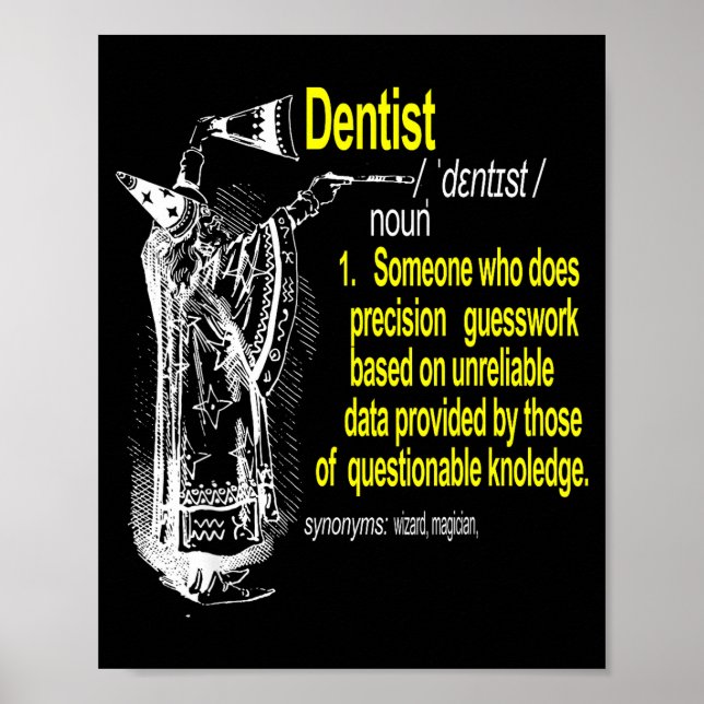 Affiche Dentiste définition assistant dentaire dentaire (Devant)