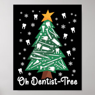 Affiche Dentiste Dentaire Ohh Dentiste - Arbre de Noël