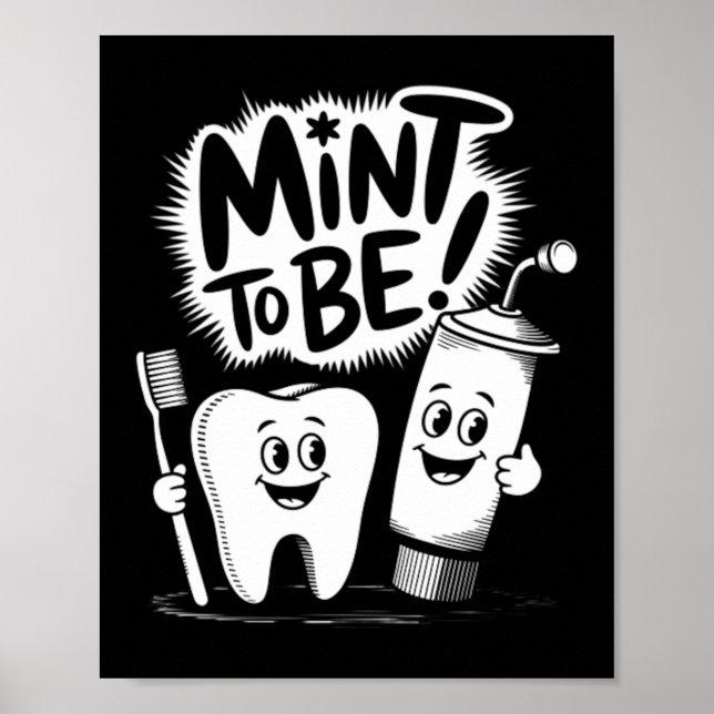 Affiche Dentiste Drôle Saint-Valentin Menthe Pour Être Den (Devant)