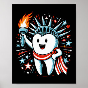 Affiche Dentiste du 14 juillet Dentaire Patriotique Femmes