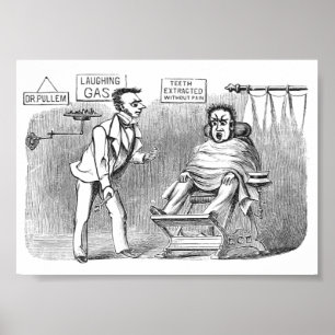 Affiche Dentiste vintage, extrayant des dents sans douleur