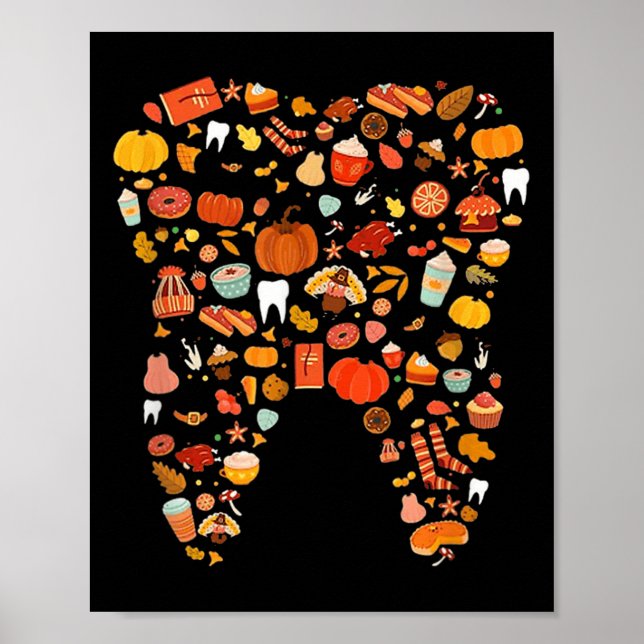 Affiche Dents de dents Happy Fall Y'all Dental Dentist Mer (Devant)