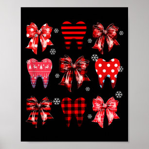 Affiche Dents de Noël drôles dentaires Mignon Xmas Dentist