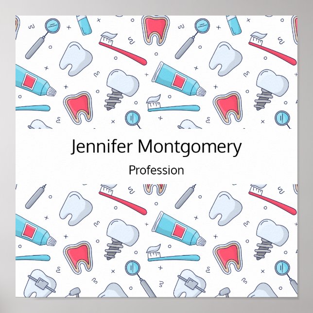 Affiche Dents et outils Motif dentaire Affaires (Devant)