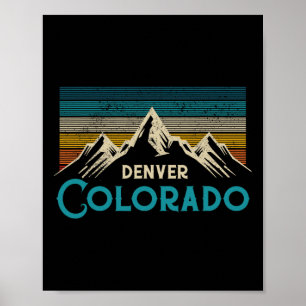 Affiche Denver Colorado Montagnes Vintage Souvenir de rand