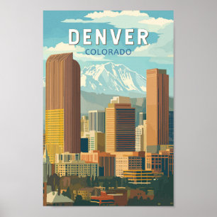 Affiche Denver Colorado Travel Art Vintage